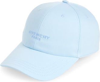 Givenchy Embroidered Logo Adjustable Baseball Cap in Light Blue at Nordstrom