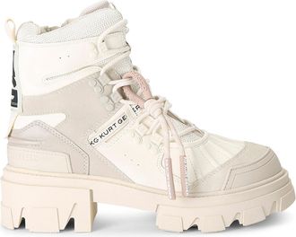 Kurt Geiger Womens Trekker Hiker Boots - White Fabric - Size UK 7