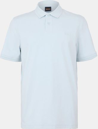 HUGO BOSS Mens Peinterlock Short Sleeve Polo Shirt in Open Blue - Size Small