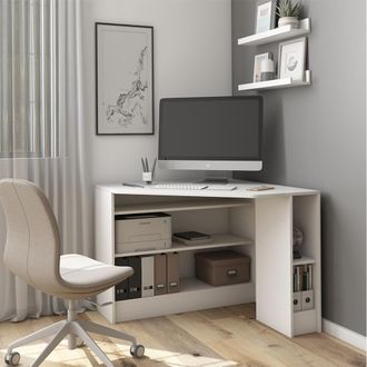 Vicco Scrivania Angolare Alvaro, Bianco, 94 X 94 Cm