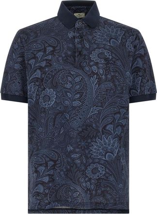 Etro Blue Logo Embroidery Polo