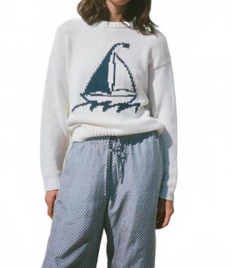 Ciao Lucia Josette Cotton Knit Pullover In Ivory