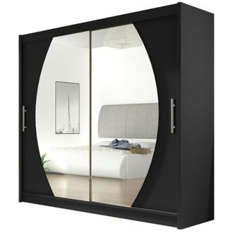 Mirjan24 Mobilier1 - Armario Closico 102, Negro, 215x180x58cm, Puertas de armario: Correderas, Número de estantes: 0