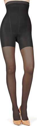 MeMoi Super Shaper Control Top Sheer High Waist Pantyhose in Black at Nordstrom, Size X-Large
