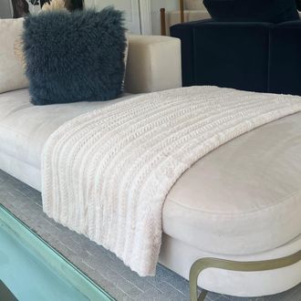 Alo Home Manta pelo corto beige texturizada efecto espiga 130x170 cm