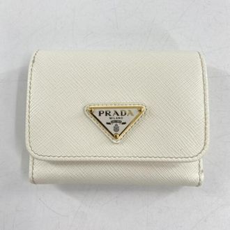 Prada Saffiano White Wallet (Tri-Fold) (Pre-Owned)