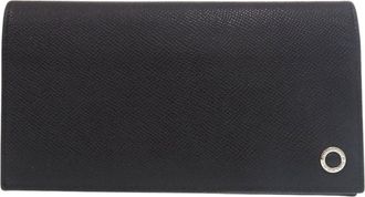 Bulgari Black Leather Coin Purse/Coin Case (Pre-Owned)