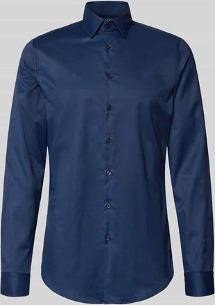 Jake*s Slim Fit Business-Hemd mit Kentkragen und extra langem &Auml;rmel in Marine, Gr&ouml;&szlig;e 37/38