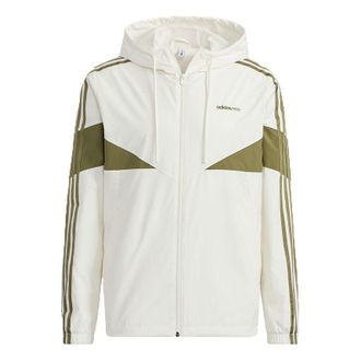 adidas neo M Icons 3s Wbkr Casual Sports Contrasting Colors Hooded Jacket White H14231