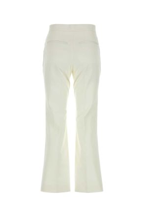 Jil Sander Womens White Cotton Pant 105 Exterior: Pantaloni