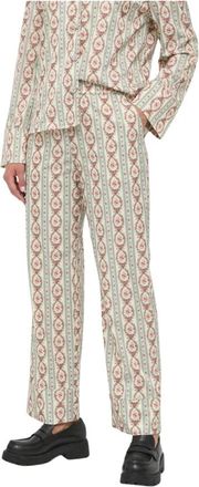 Notes du Nord Wijde broek - Dames - Straight fit broeken - Veelkleurig - M - Polyester - Broeken