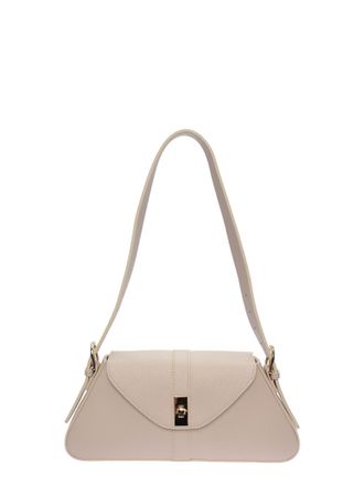 Roberta M Beige Rundleer Tas
