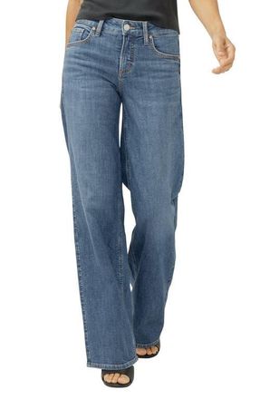 Silver Jeans Co Suki Curvy Mid Rise Wide Leg Jeans in Broydon at Nordstrom, Size 26 X 31