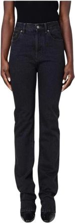 Saint Laurent Slim-fit Jeans, female, Black, Size: W28 Cotton Straight-Leg Jeans