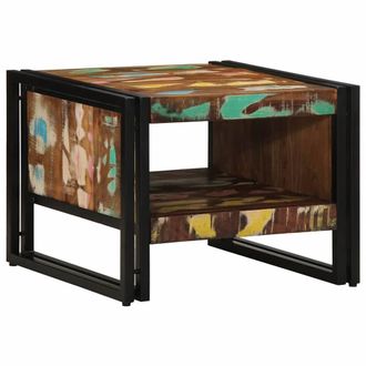 Berkfield Home Coffee Table Multicolour 50x50x38 cm Solid Wood Reclaimed | Size: 50 x 50 x 38 cm