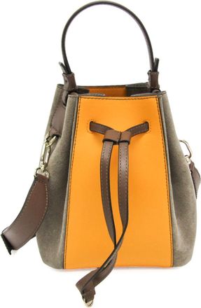 Furla yellow Leather Suede Handbag Shoulder Bag (Pre-Owned)