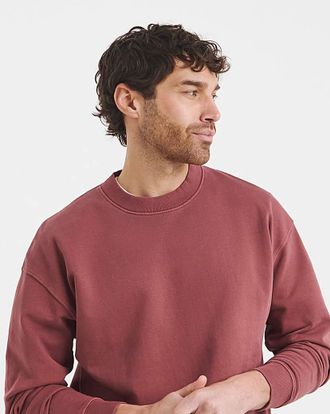 Jacamo Relaxed Fit Garment Dyed Crew Sweat