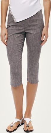 Nocturne Tailored Linen Blend Capri Pants in Grey at Nordstrom, Size X-Small Eu