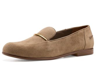 Franco Sarto L-Mirabelle Loafers/Moc Shoes Womens Flat Shoes Dark Taupe Suede : 6.5 M, Faux Leather
