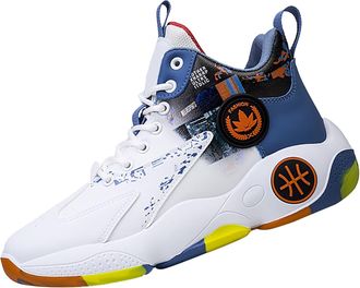 Generic Mens Sneakers Brilliant Basketball Sneakers Comfortable Air Cushion Sneaker Lightweight Tennis Shoes Breathable Lace Up Shoes Non Slip Sneaker Soft Tr