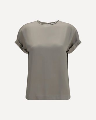 Brunello Cucinelli Silk Blouse with monili chain Female XL