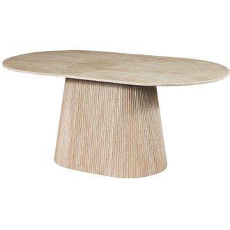 Vente-Unique Tavolo da pranzo 8 coperti in marmo artificiale Effetto travertino beige - TIFULI