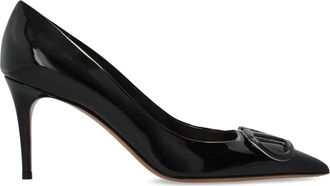 Valentino Garavani VLogo Signature Pumps - Dames - Pumps - Zwart - 37 EU - Leer - Schoenen