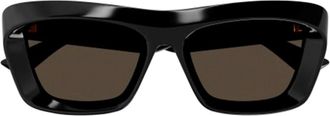 Bottega Veneta Chunky Vierkante Zonnebril - Dames - Zonnebrillen - Zwart - ONE Size - Nylon - Accessoires