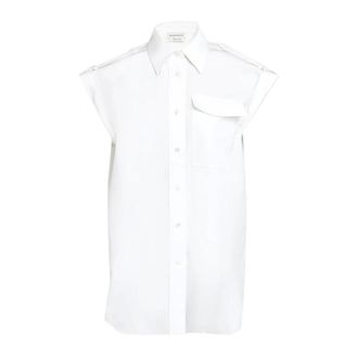 Alexander McQueen Overhemden, Dames, Wit, S, Katoen, Cotton Shirt