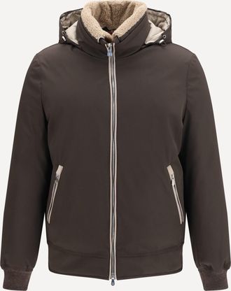 Brunello Cucinelli Nylon Down Jacket with removable hood Male XL