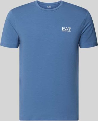 Emporio Armani Regular Fit T-Shirt mit Logo-Print in Sky, Gr&ouml;&szlig;e XXXL