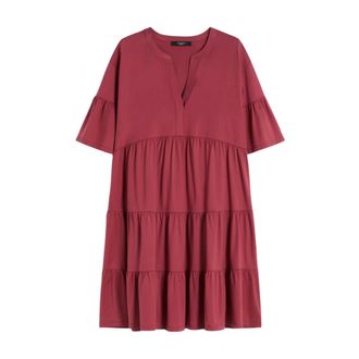 Max Mara Short Dresses, female, Red, Size: M Flared Jersey Dress