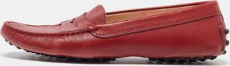Tod's Tods Dark Red Leather Penny Loafers