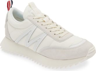 Moncler Pacey Mixed Media Sneaker in Gardenia at Nordstrom, Size 10Us