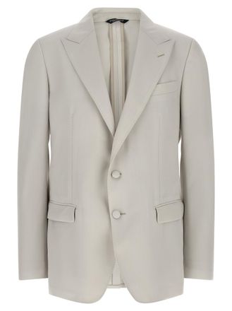 Dolce & Gabbana Light Grey Peaked Lapel Blazer