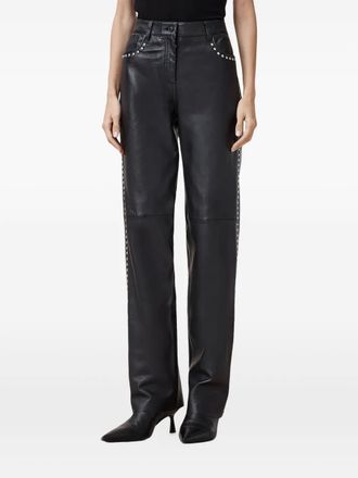 AllSaints Saige leren loafers met studs - Zwart