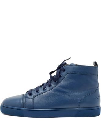 Christian Louboutin leather sneakers - men - Calf Leather/Calf Leather/Rubber - 41.5 - Blue