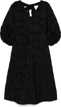 Stine Goya 3/4 volume-sleeved midi dress - Black