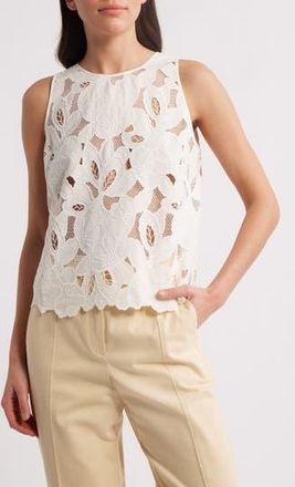 BOSS Berodi Broderie Anglaise Top in Wht at Nordstrom Rack, Size 18 (Similar To 14W)