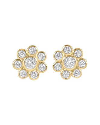 Electric Picks 14K Plated Cz Daisy Stud Studs
