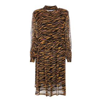 Lala Berlin Jurk met lichte zebraprint - Dames - Casual kleedjes - Bruin - XS - Kleedjes