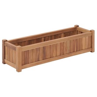 Berkfield Home Raised Bed 100x30x25 cm Solid Teak Wood in Brown | Size: 100 x 30 x 25 cm