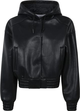 Frankie Shop Jackson Faux Leather Bonded Bomber - Dames - Zomerjassen - Zwart - XS - Leer - Jassen