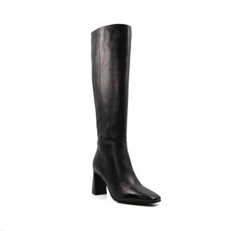 Dune London Womens Ladies Savoir - Flare-Heeled Leather Knee-High Boots - Black - Size UK 7