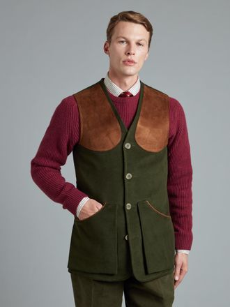 Oliver Brown Shooting Vest - Moleskin Olive