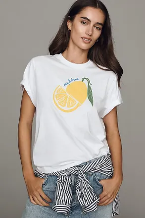 Rag & Bone 100% Cotton Lemon Graphic Tee