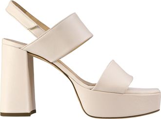 H&ouml;gl White Cindy High Block Heel Slingback Sandals