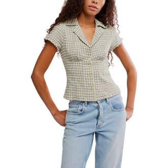 Free People Camp Crush Button-Up Top in Neutral Combo at Nordstrom, Size X-Large