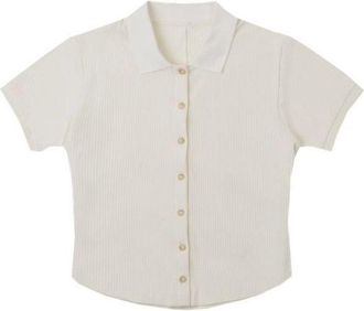 Converse (WMNS) Converse Gradient Letter Embroidery Polo Shirt Asia Sizing White 10027237-A01