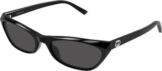Gucci Cat Eye Zonnebril - Dames - Zonnebrillen - Zwart - 56 MM - Accessoires